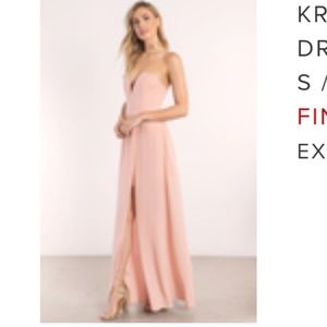 Strapless maxi dress with slit. Size small